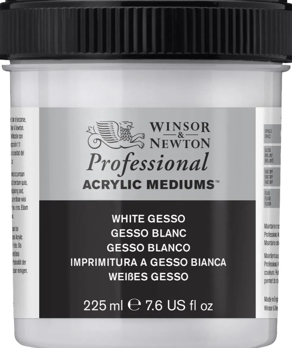 Gesso do farb akrylowych i olejnych - Winsor & Newton - białe, 225 ml
