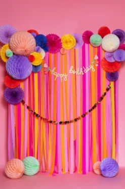 Girlanda Happy Birthday - brokatowa, 18 x 100 cm