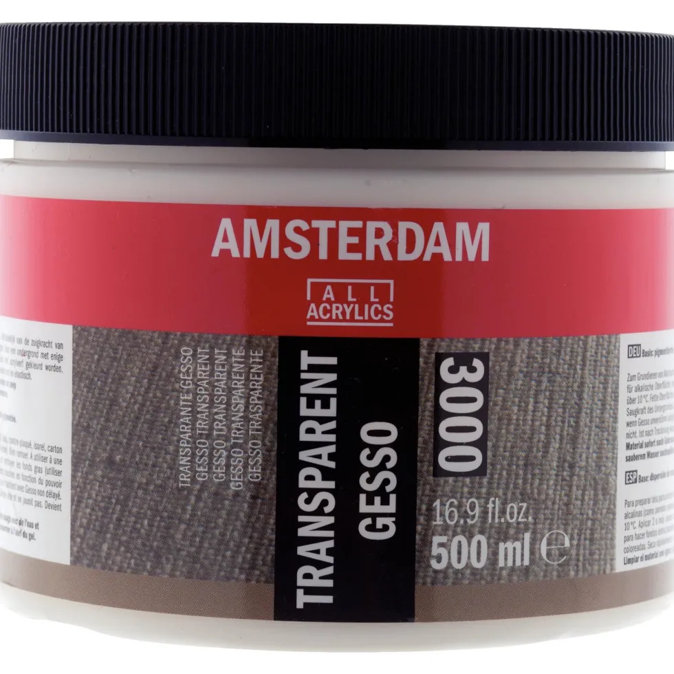 Grunt malarski, podkład Gesso - Amsterdam - transparentny, 500 ml