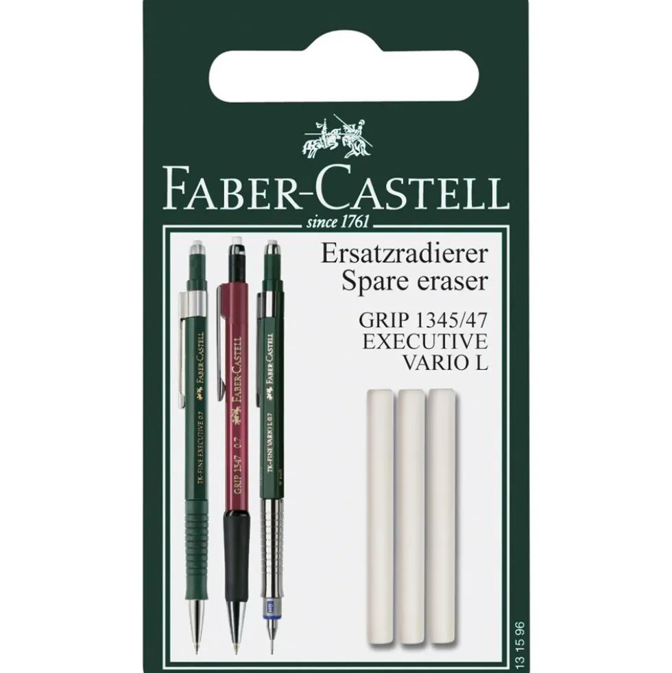 Gumki zapasowe do ołówka Grip 1345 i 1347 - Faber-Castell - 3 szt.