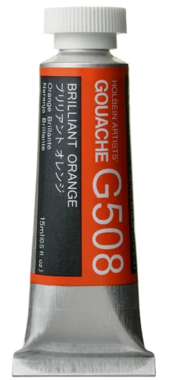 Gwasz Artists’ Gouache - Holbein - Brilliant Orange, 15 ml