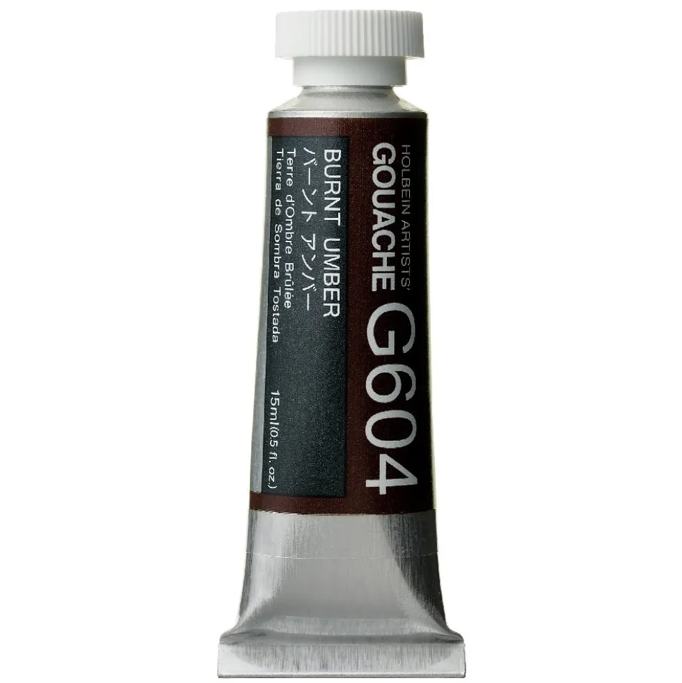 Gwasz Artists’ Gouache - Holbein - Burnt Umber, 15 ml