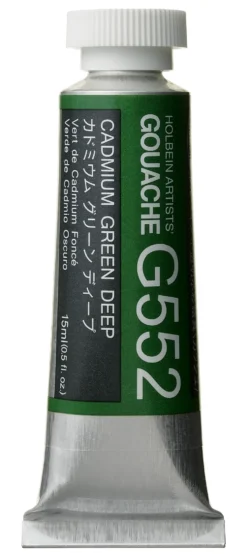 Gwasz Artists’ Gouache - Holbein - Cadmium Green Deep, 15 ml