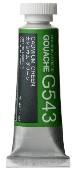 Gwasz Artists’ Gouache - Holbein - Cadmium Green, 15 ml