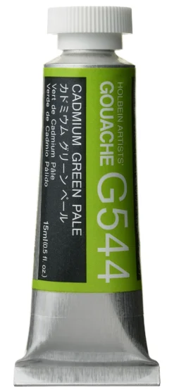 Gwasz Artists’ Gouache - Holbein - Cadmium Green Pale, 15 ml