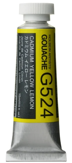 Gwasz Artists’ Gouache - Holbein - Cadmium Yellow Lemon, 15 ml