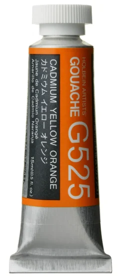 Gwasz Artists’ Gouache - Holbein - Cadmium Yellow Orange, 15 ml