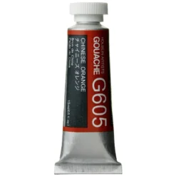 Gwasz Artists’ Gouache - Holbein - Chinese Orange, 15 ml