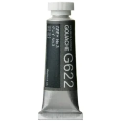 Gwasz Artists’ Gouache - Holbein - Grey no. 3, 15 ml