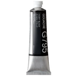 Gwasz Artists’ Gouache - Holbein - Ivory Black, 60 ml