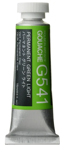 Gwasz Artists’ Gouache - Holbein - Permanent Green Light, 15 ml