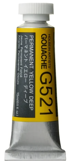 Gwasz Artists’ Gouache - Holbein - Permanent Yellow Deep, 15 ml
