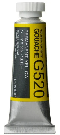 Gwasz Artists’ Gouache - Holbein - Permanent Yellow, 15 ml