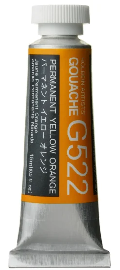 Gwasz Artists’ Gouache - Holbein - Permanent Yellow Orange, 15 ml