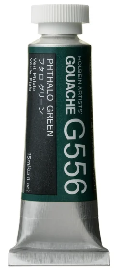 Gwasz Artists’ Gouache - Holbein - Phthalo Green, 15 ml