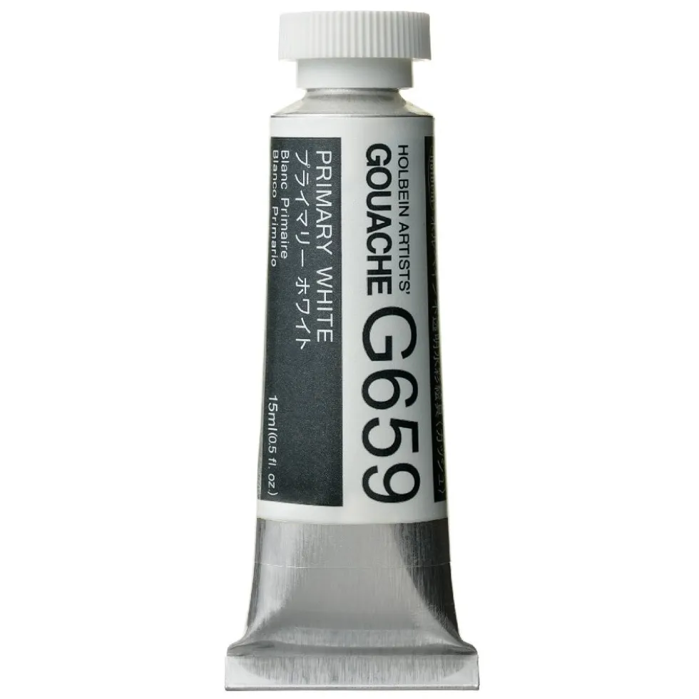 Gwasz Artists’ Gouache - Holbein - Primary White, 15 ml