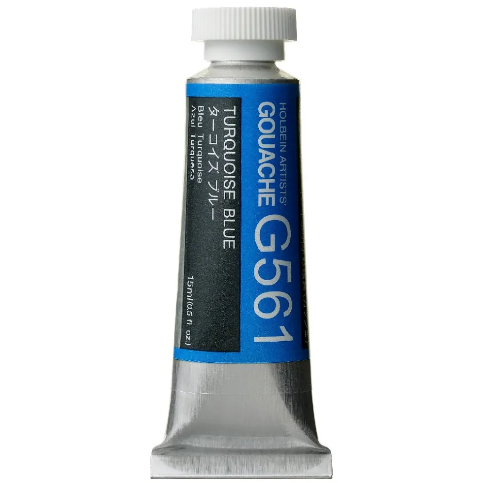 Gwasz Artists’ Gouache - Holbein - Turquoise Blue, 15 ml