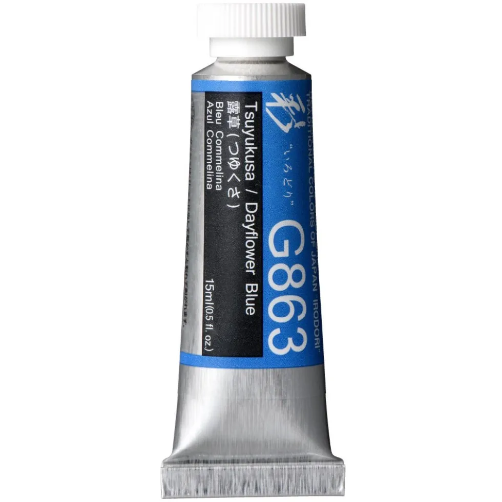Gwasz Artists’ Gouache Irodori - Holbein - Dayflower Blue, 15 ml