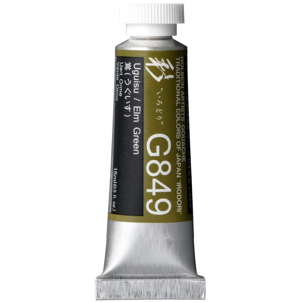 Gwasz Artists’ Gouache Irodori - Holbein - Elm Green, 15 ml