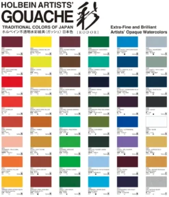 Gwasz Artists’ Gouache Irodori - Holbein - Geisha Blue, 15 ml