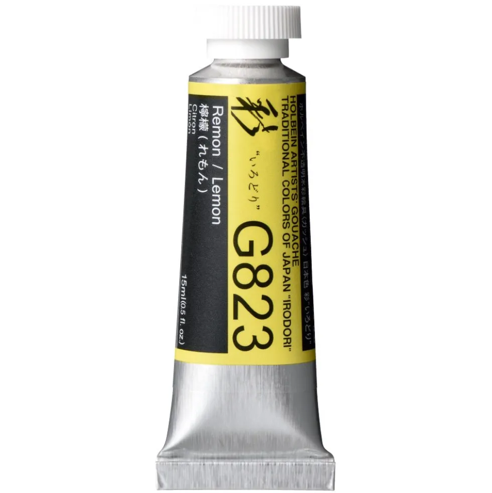 Gwasz Artists’ Gouache Irodori - Holbein - Lemon, 15 ml