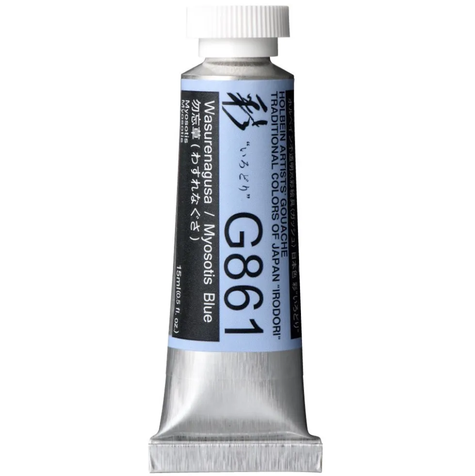 Gwasz Artists’ Gouache Irodori - Holbein - Myosotis Blue, 15 ml