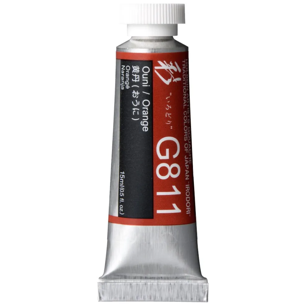 Gwasz Artists’ Gouache Irodori - Holbein - Orange, 15 ml