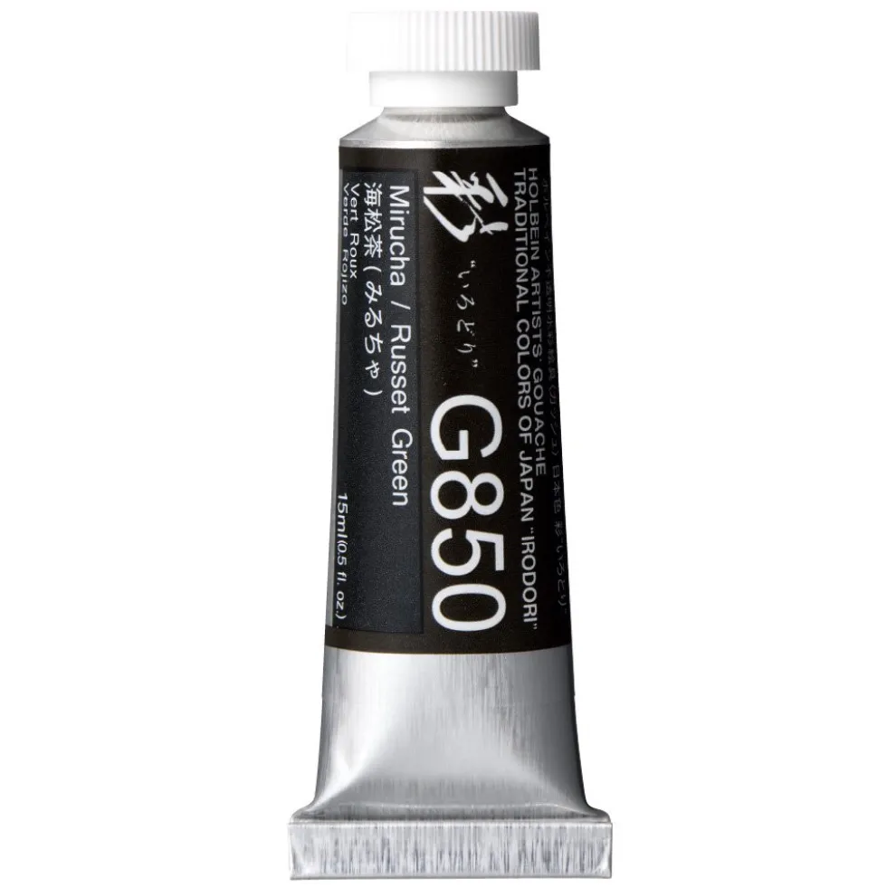 Gwasz Artists’ Gouache Irodori - Holbein - Russet Green, 15 ml