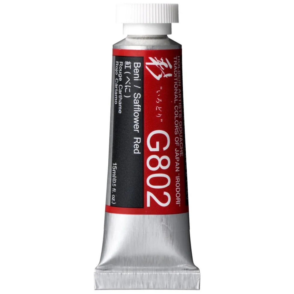 Gwasz Artists’ Gouache Irodori - Holbein - Safflower Red, 15 ml