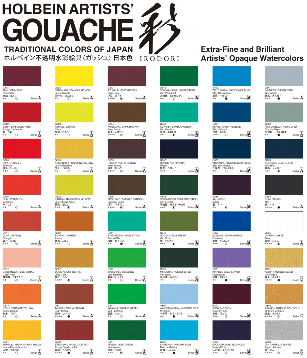 Gwasz Artists’ Gouache Irodori - Holbein - Seedling, 15 ml