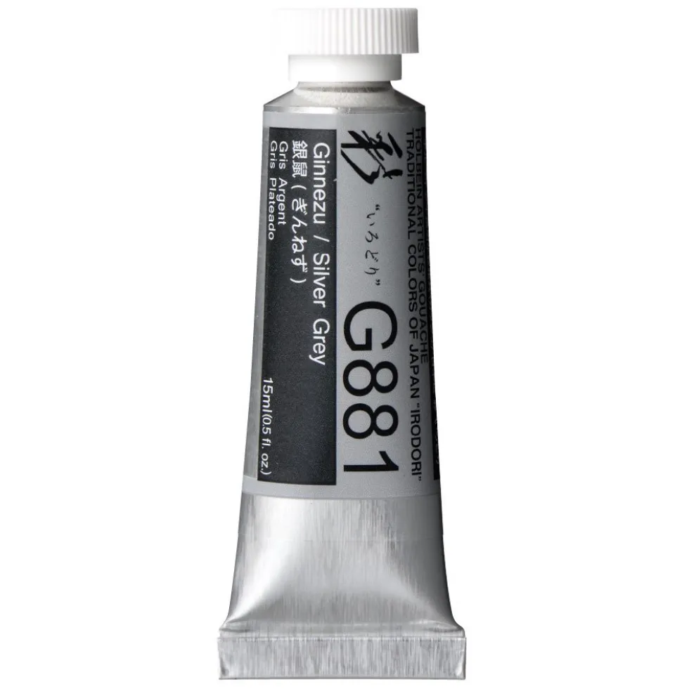 Gwasz Artists’ Gouache Irodori - Holbein - Silver Grey, 15 ml