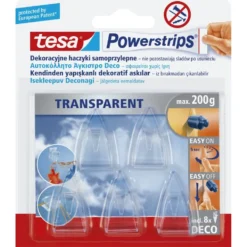 Haczyki samoprzylepne Powerstrips Deco - Tesa - przezroczyste, 5 szt.