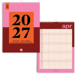 Kalendarz ścienny 2027 Family - Good Tuesday - Bold Block A3