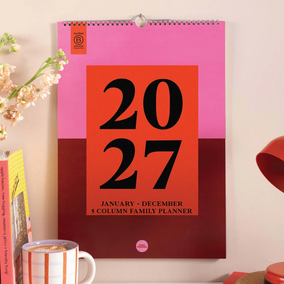 Kalendarz ścienny 2027 Family - Good Tuesday - Bold Block A3