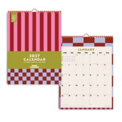 Kalendarz ścienny 2027 - Good Tuesday - Checks & Stripes A4