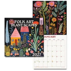 Kalendarz ścienny 2027 - Good Tuesday - Folk Art Plantscapes 30 × 30 cm