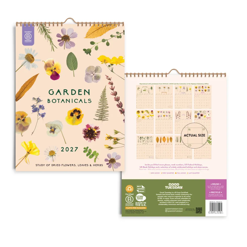 Kalendarz ścienny 2027 - Good Tuesday - Garden Botanicals A4