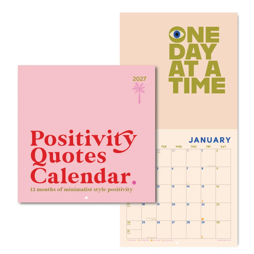Kalendarz ścienny 2027 - Good Tuesday - Positivity 21 x 21 cm