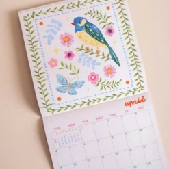 Kalendarz ścienny 2027 - Good Tuesday - Whimsical Folk Songbirds 30 × 30 cm
