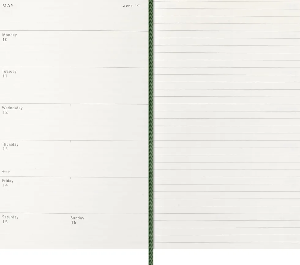 Kalendarz tygodniowy 2026/2027 L - Moleskine - Myrtle Green