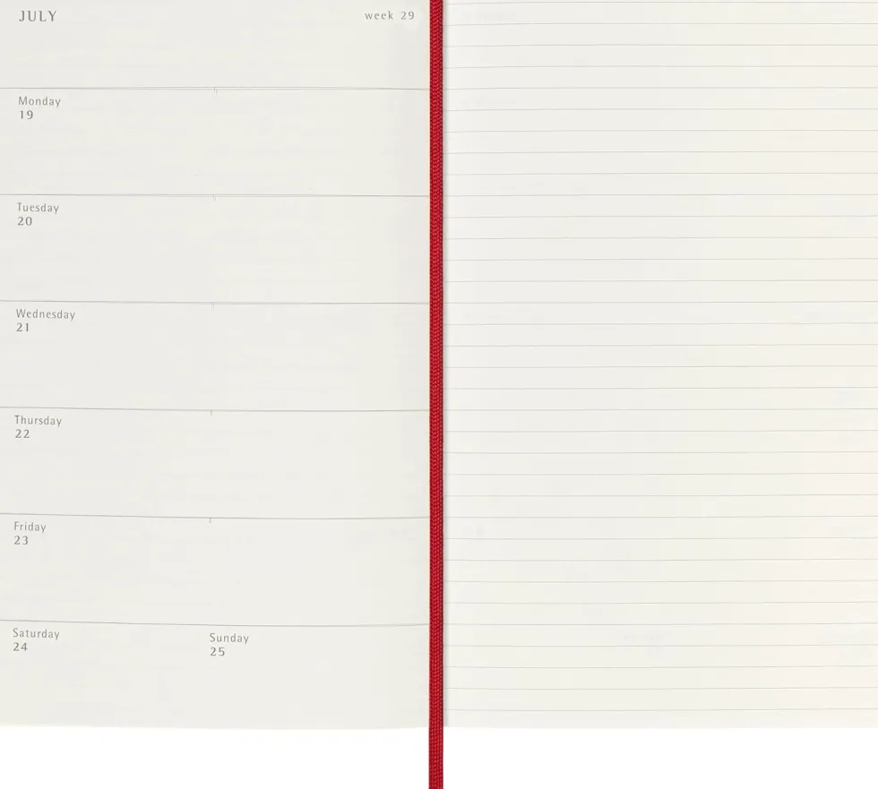 Kalendarz tygodniowy 2026/2027 L - Moleskine - Scarlet Red