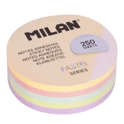 Karteczki samoprzylepne okrągłe - Milan - pastelowe 6,7 cm 250 szt.