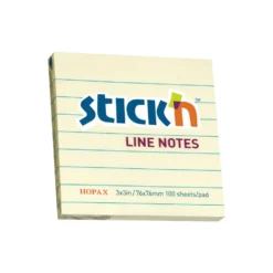Karteczki samoprzylepne w linie Stick'N - żółte, 20,3 × 15,2 cm, 50 szt.