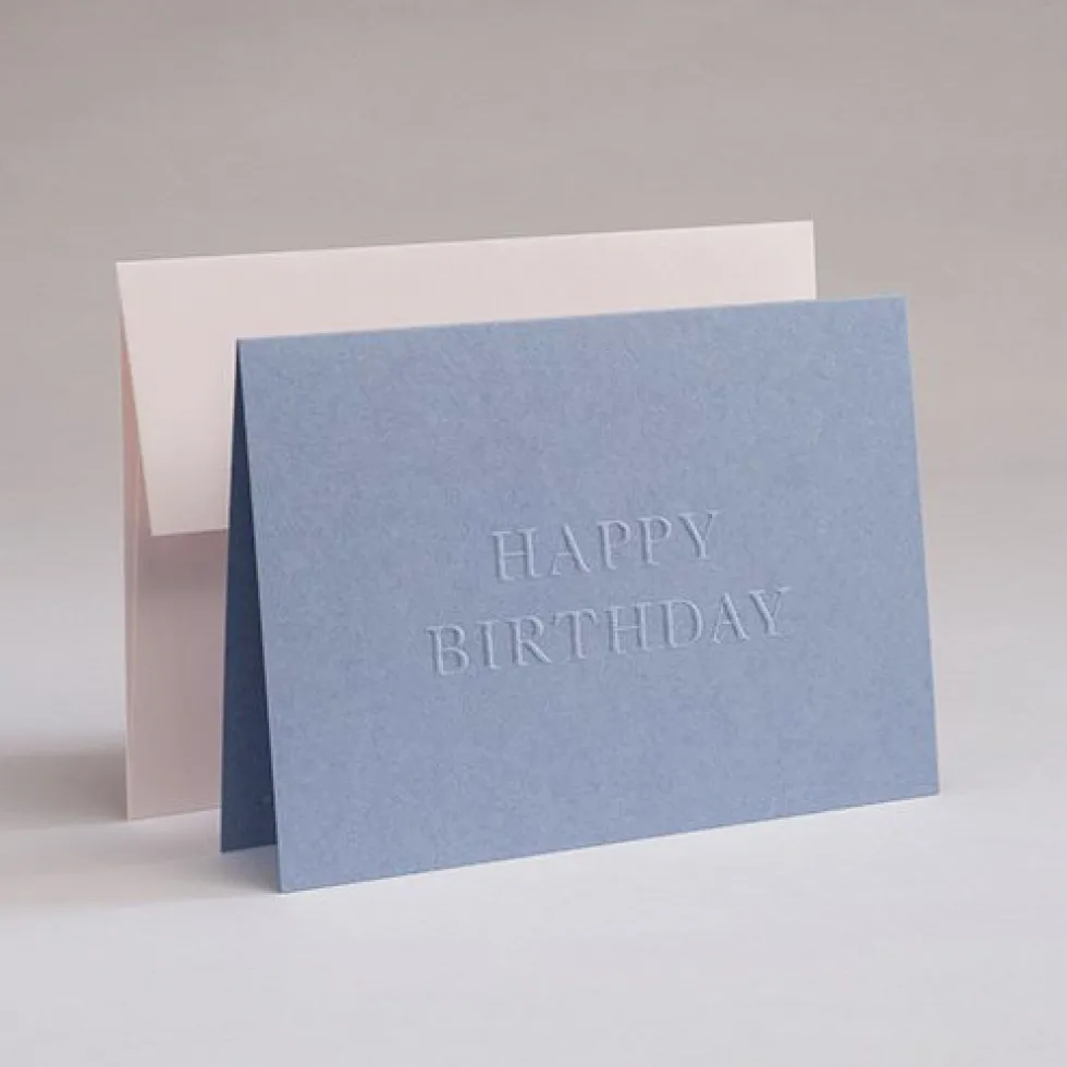 Kartka okolicznościowa A6 - Gmund - Blind Stamp Happy Birthday