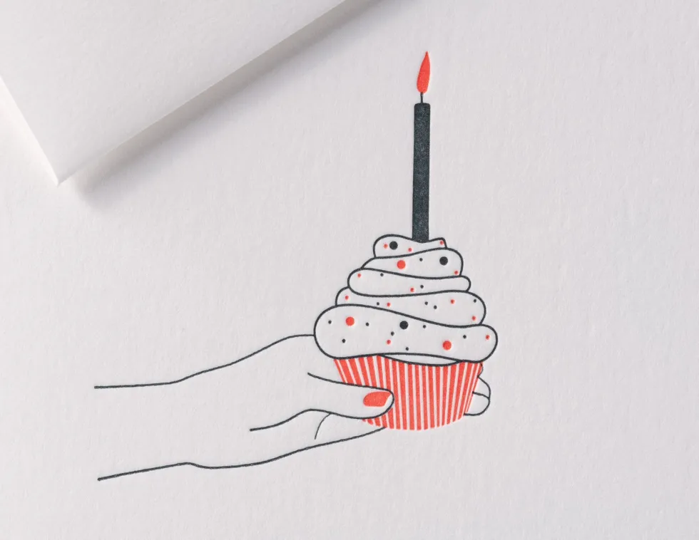 Kartka okolicznościowa A6 - Gmund - Letterpress² Happy Birthday