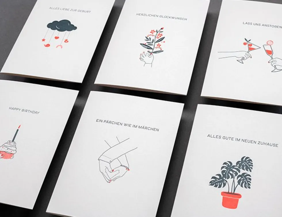 Kartka okolicznościowa A6 - Gmund - Letterpress² Happy Birthday
