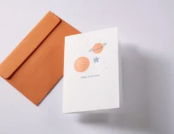 Kartka okolicznościowa A6 - Gmund - Little One Universe Orange