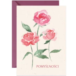 Kartka okolicznościowa A6 - Paperwords - Piwonie, Pomyślności