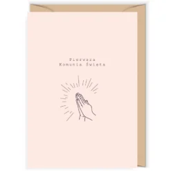 Kartka okolicznościowa - Cudowianki - I Komunia Święta Minimalistyczna, 12 x 17 cm