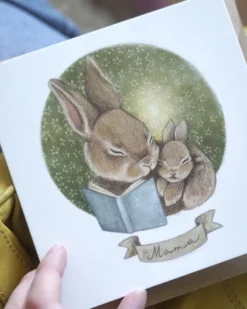 Kartka okolicznościowa - Hi Little - Mama Króliczki